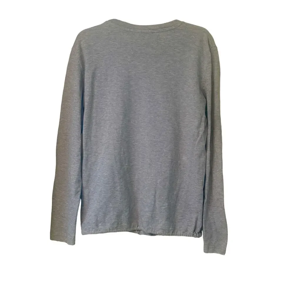 Love Moschino Aircraft Print Shirt Mens L Gray Long Sleeve Sweatshirt Pullover - Picture 4 of 12